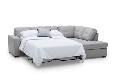 DIAMOND - Leather-Look Right-Hand Facing Corner Chaise with Sofa Bed