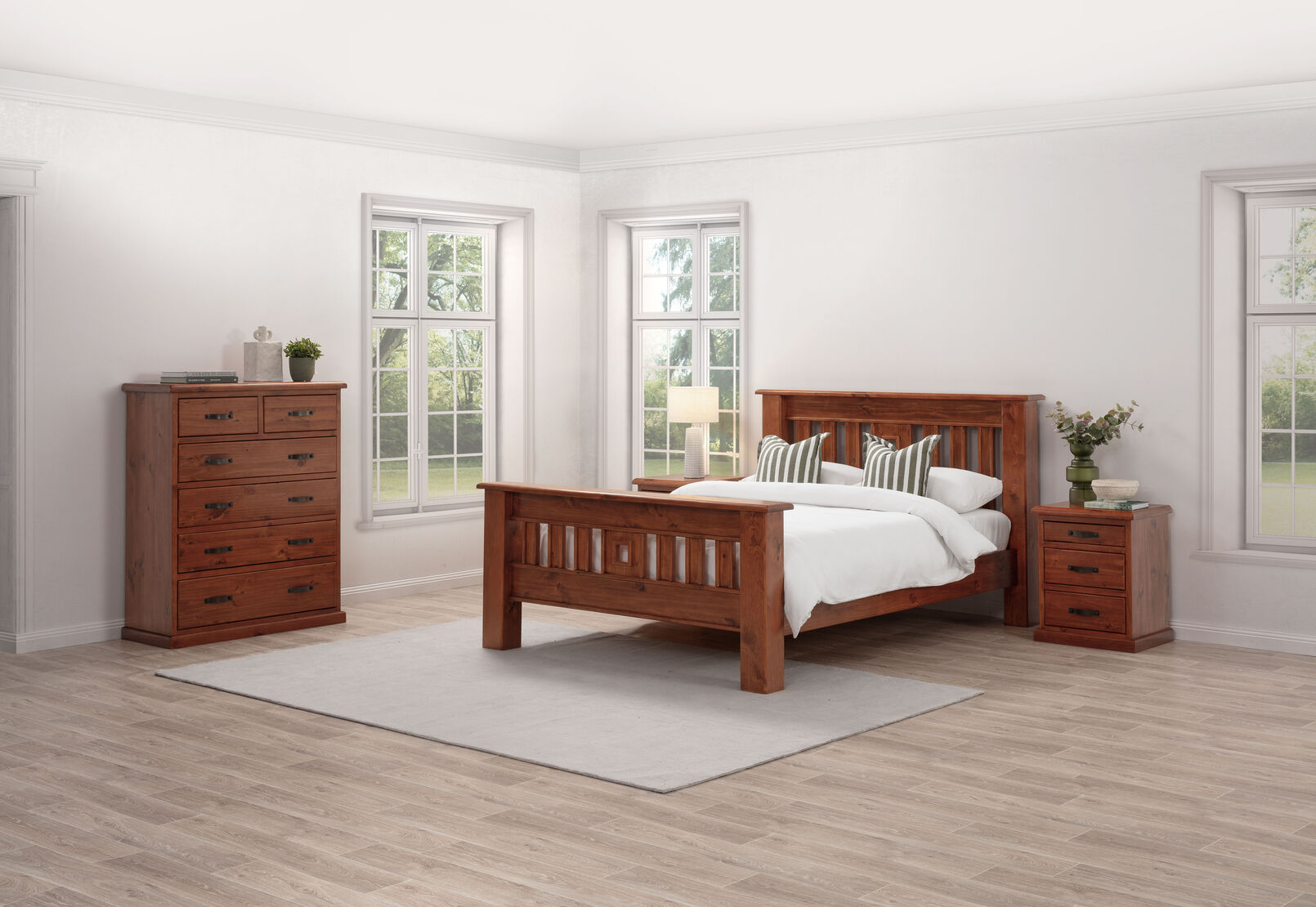 CALLAGHAN - 4 Piece King Bed Tall Chest Suite CALLAGHAN