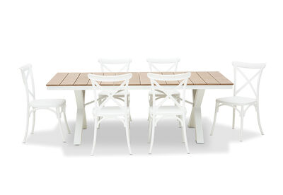 ELWOOD - 7 Piece Outdoor Dining Setting with Skylar Chairs