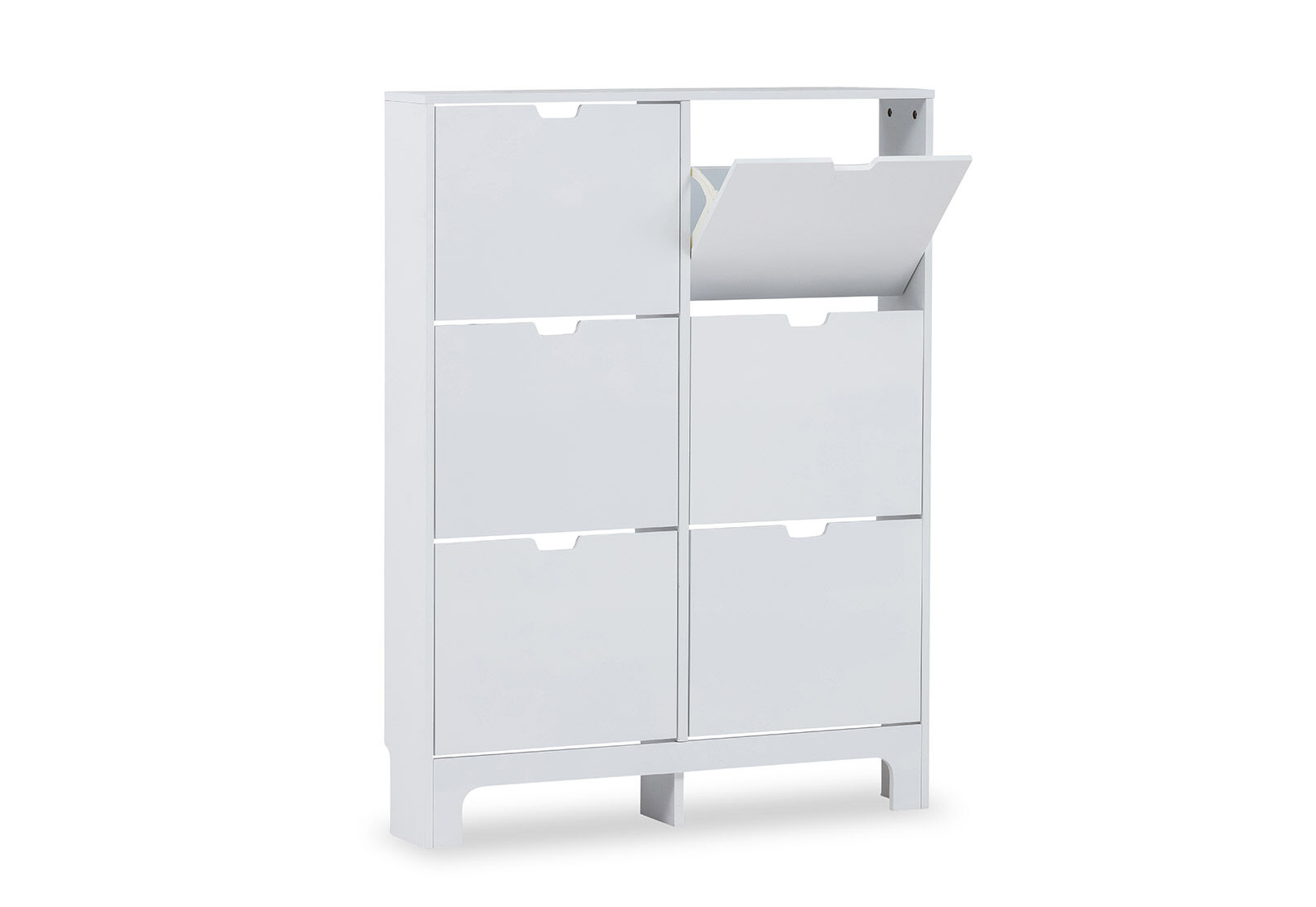 WHITE MIRAMAR 6 Drawer Shoe Cabinet