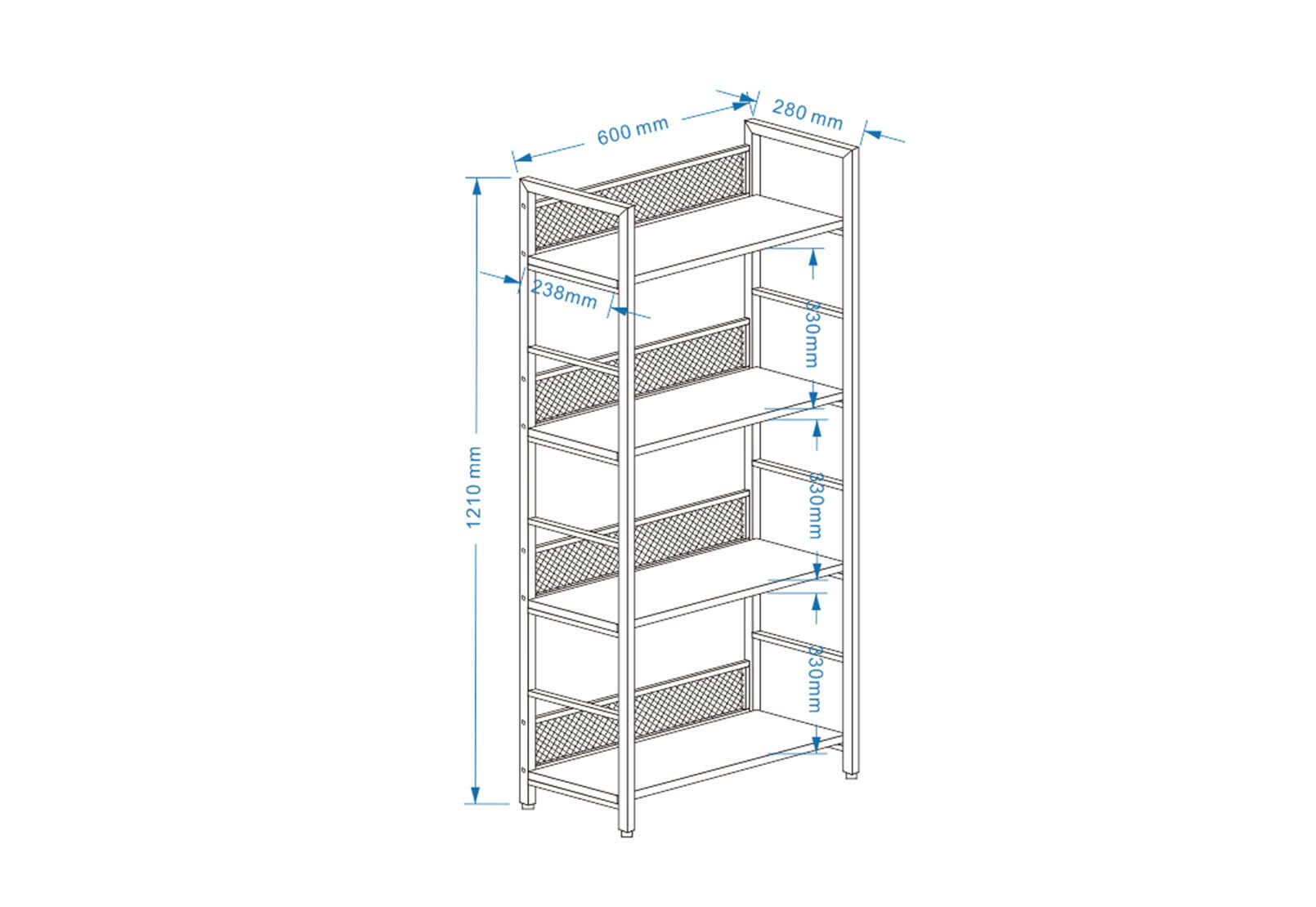 ACORN - 4 Tier Bookcase ACORN