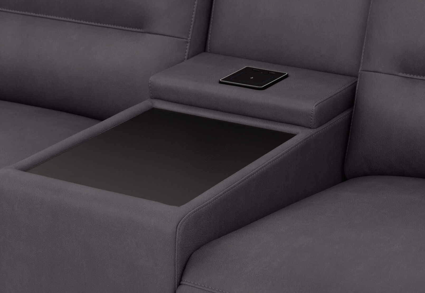 JEFFRIES FABRIC - Corner Lounge with Inbuilt Electric Recliner and LHF Chaise JEFFRIES FABRIC