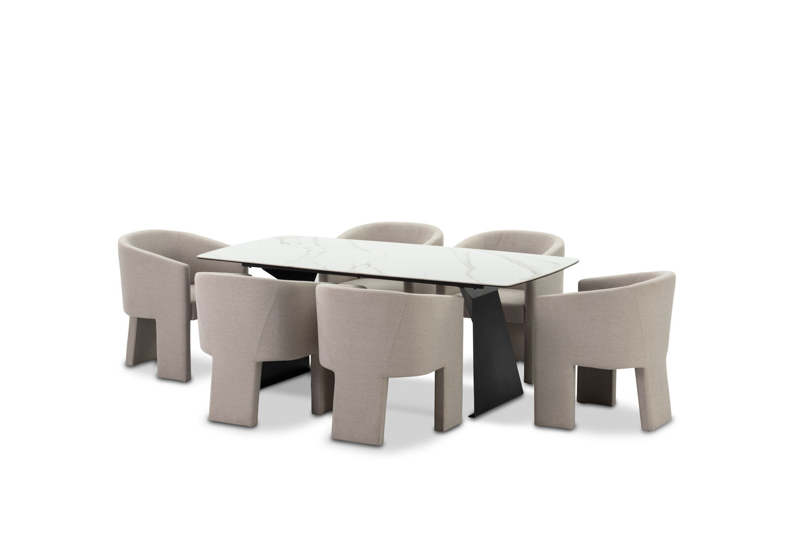 MACKINLEY - 7 Piece Suite with Alicante Dining Chairs. MACKINLEY