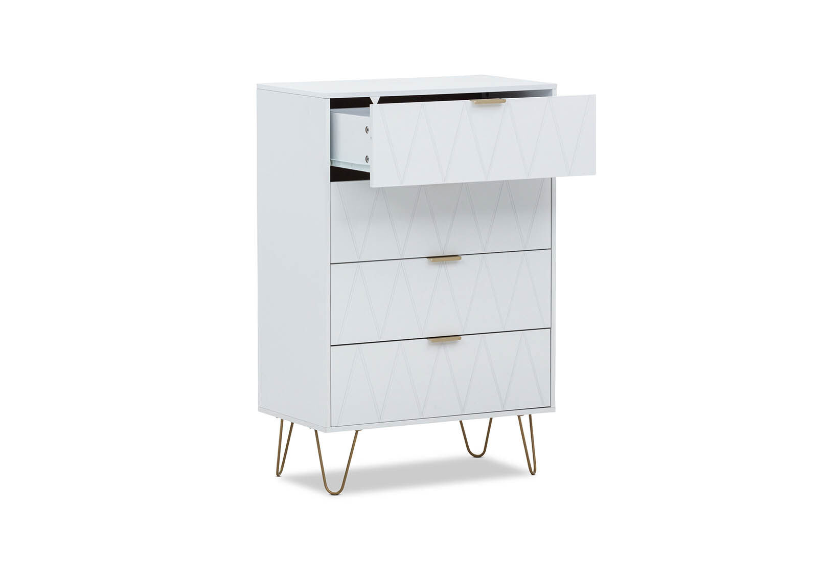 DORSEY - White 4 Drawer Tall Chest DORSEY