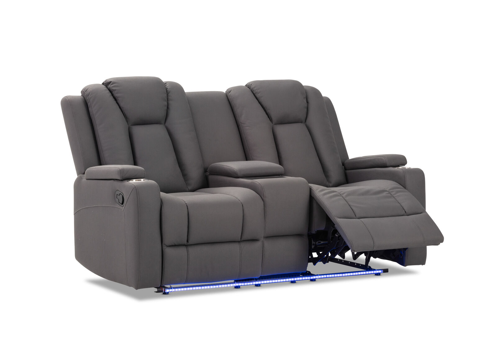 TRAVIS FABRIC - 2 Seater with Recliners and Console TRAVIS FABRIC