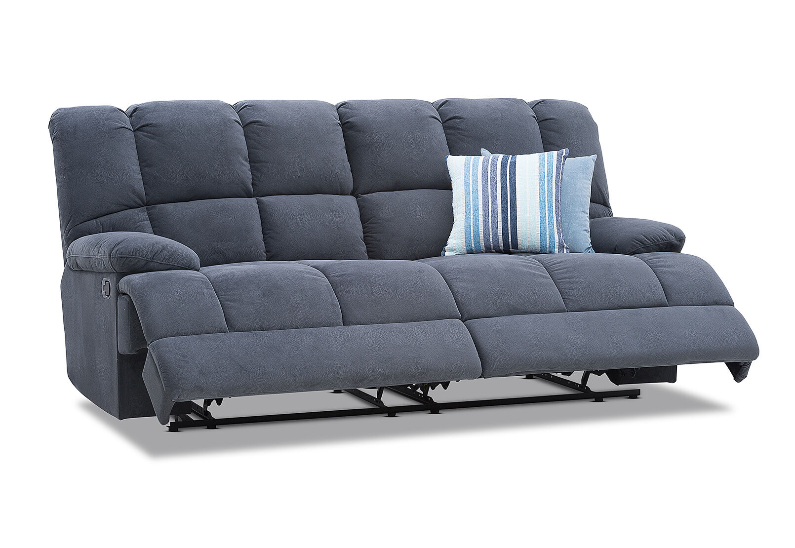 Dark Grey Spartacus Fabric 3 Seater Recliner Lounge Amart Furniture