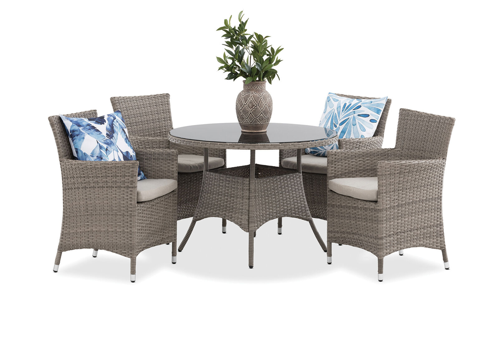 BARBOSA - 5 Piece Round Outdoor Dining Setting. BARBOSA