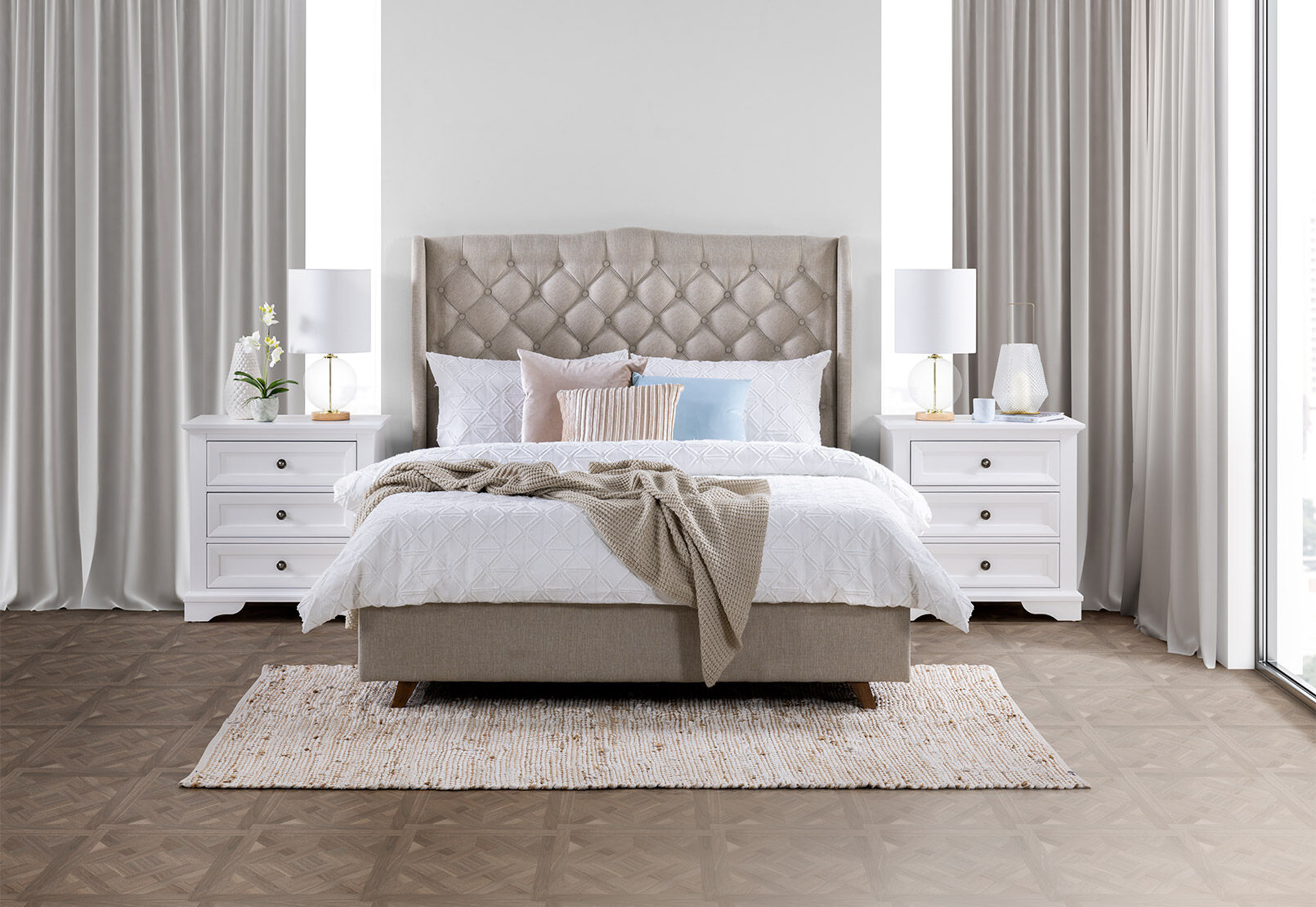 ARAGON - Fabric King Bed ARAGON