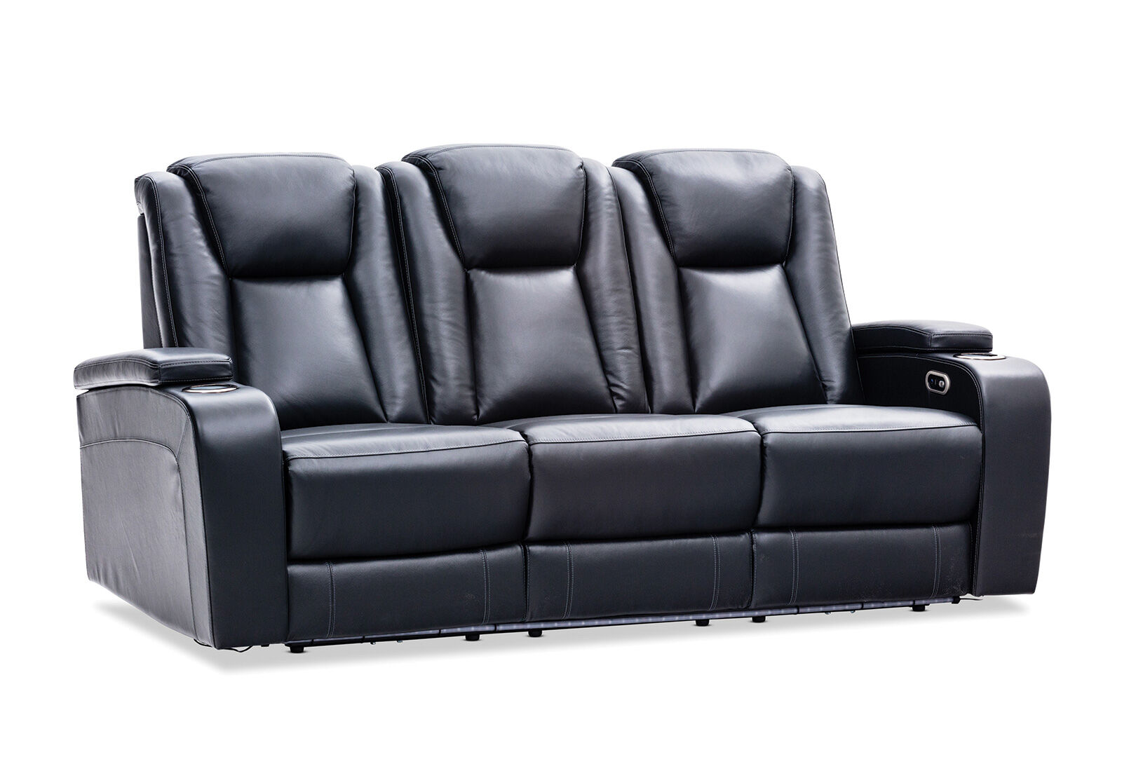 VULCAN - Leather 3 Seat Sofa with 2 Inbuilt Electric Recliners VULCAN