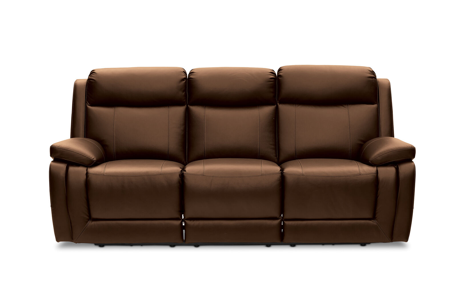 BLACK SAN MARCO Leather 3 Seater Recliner Lounge Amart Furniture