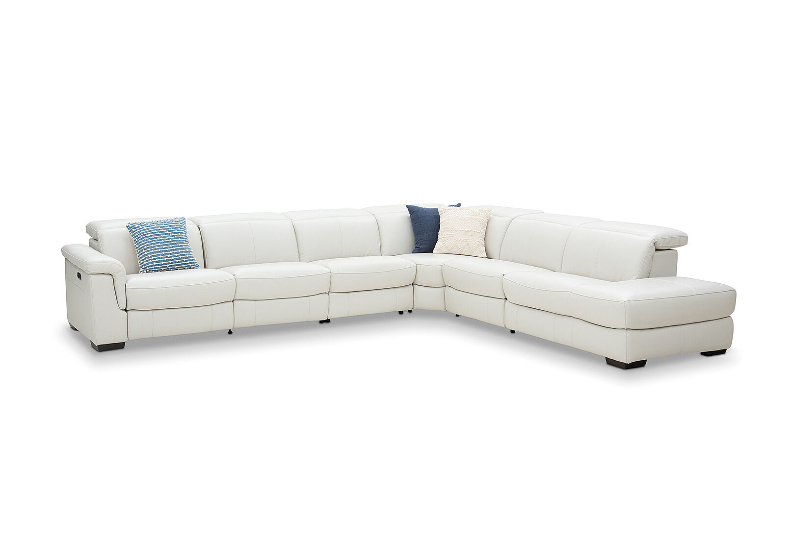 LUCIANO - Leather Corner Lounge with 3 Inbuilt Electric Recliners and Right-Hand Facing Chaise LUCIANO