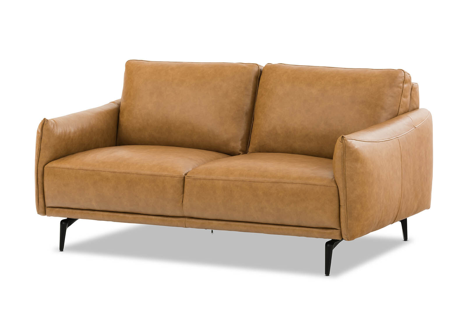 Tan leather 2 seater clearance sofa