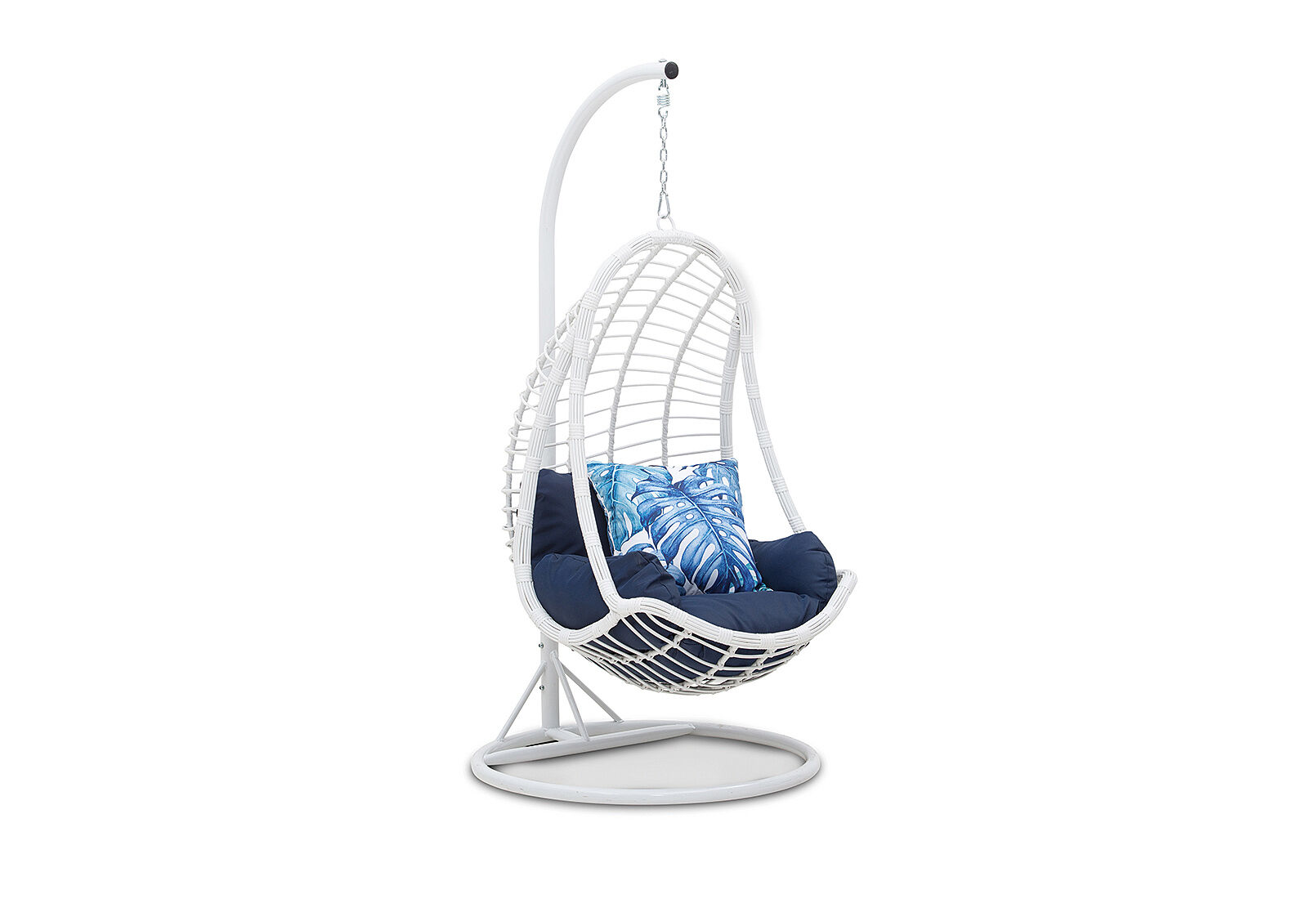 WHITE/ NAVY AVIARA Hanging Chair | Amart Furniture