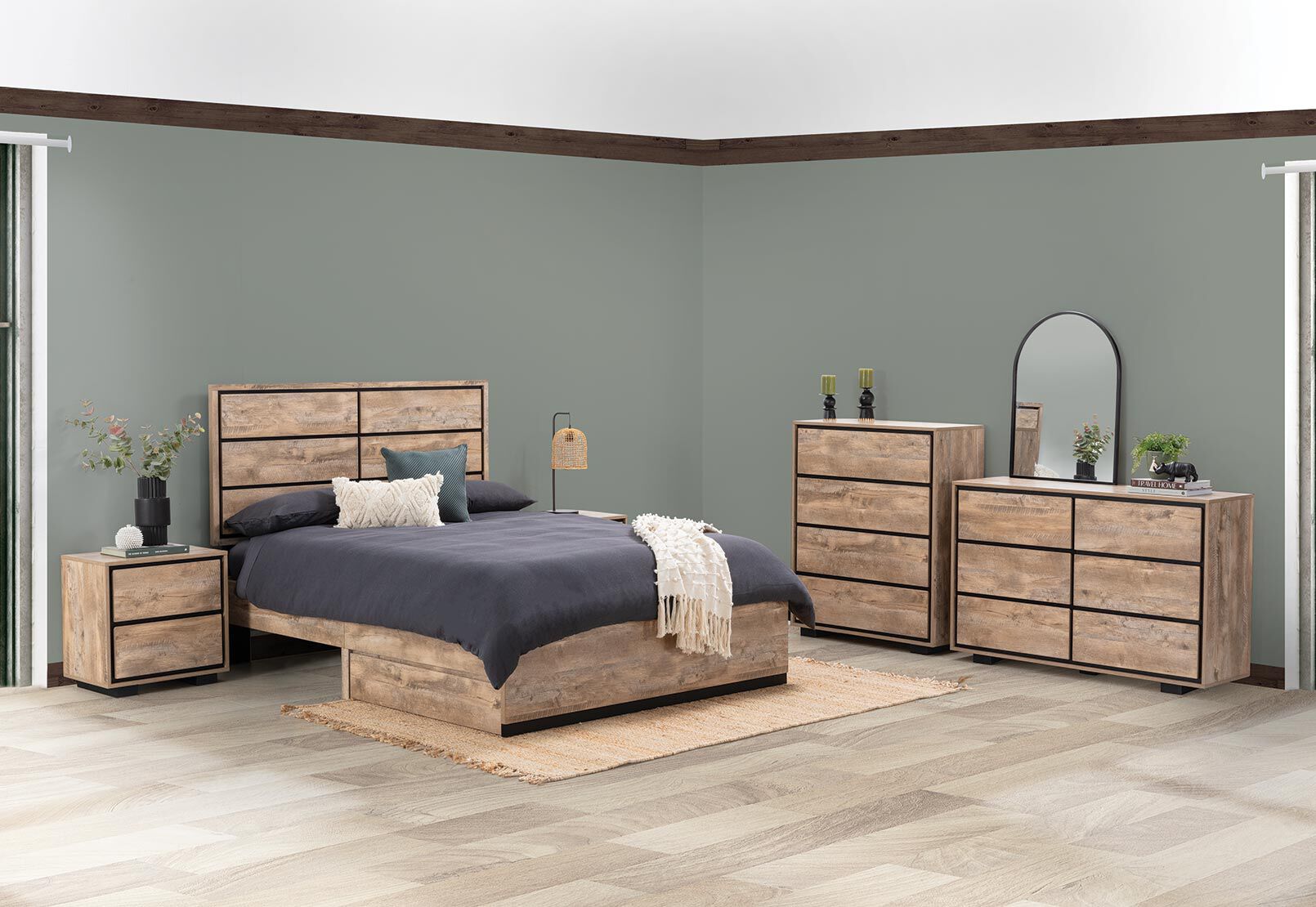 NICHOLSON - 2 Drawer Bedside NICHOLSON