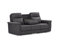 SERGIO LEATHER - 3 Seater with 2 Inbuilt Electric Recliners SERGIO LEATHER