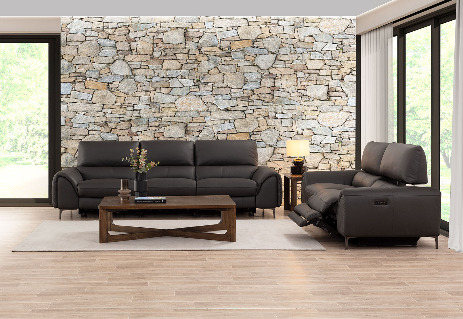 DOMINICO LEATHER - 3 Seater Electric Recliners DOMINICO LEATHER