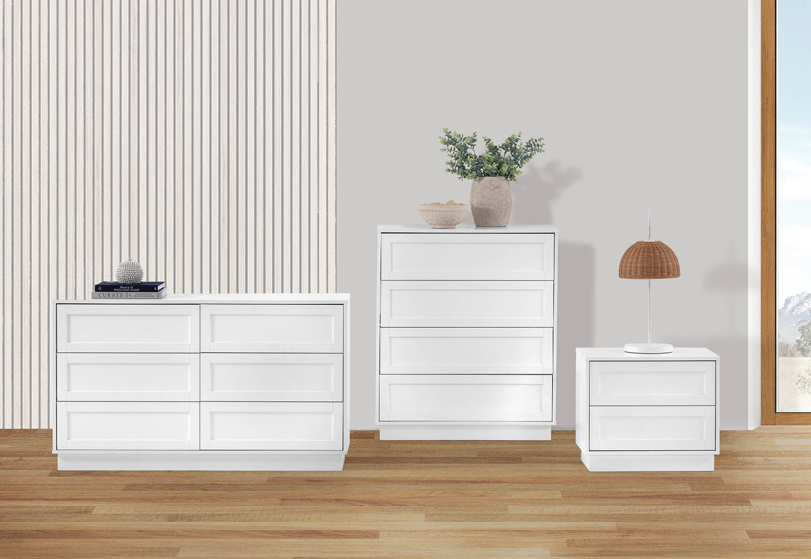 Amart white store chest of drawers