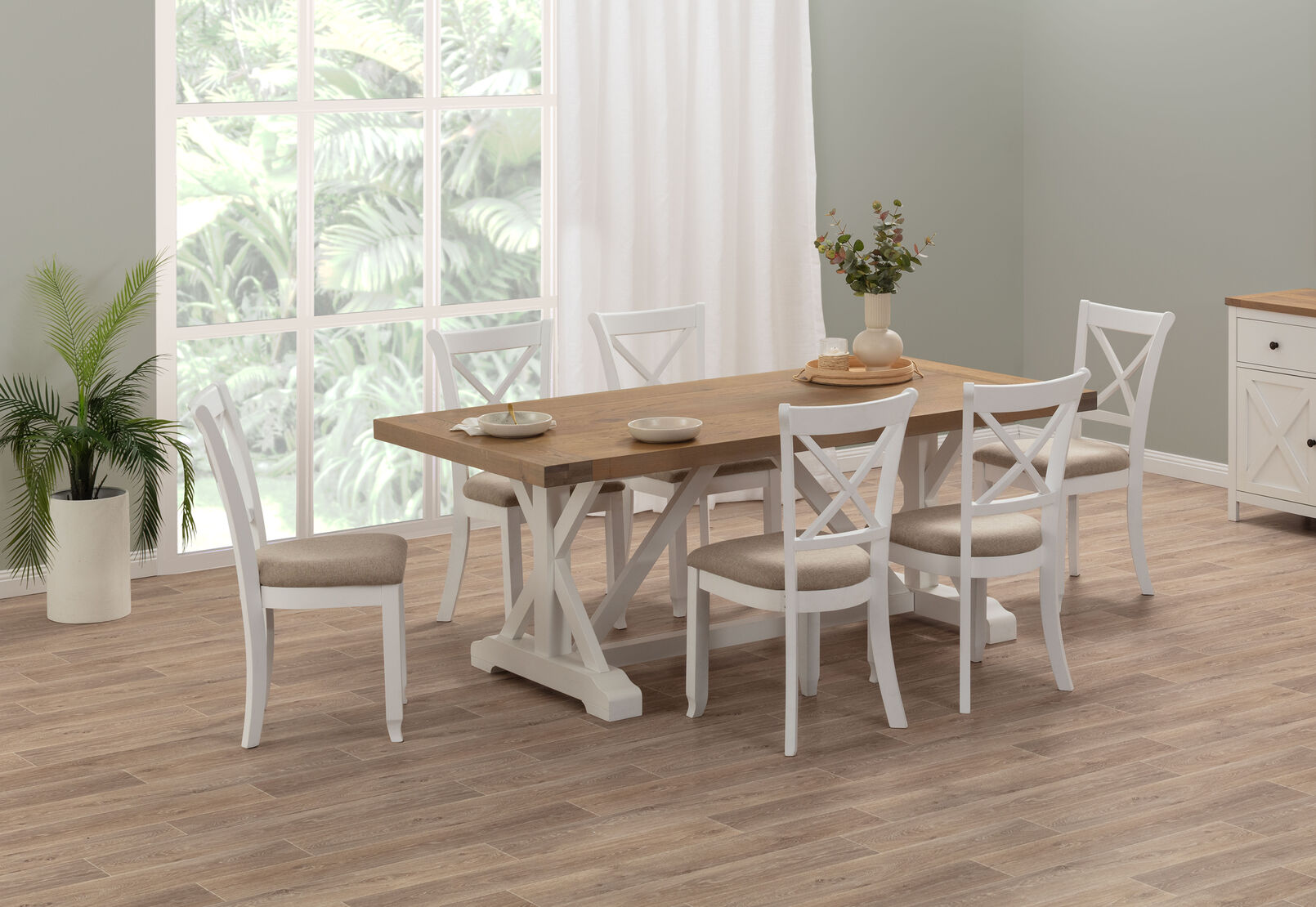 NORMANDY - 7 Piece Dining Suite with Malu Dining Chairs NORMANDY