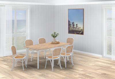 TULUM - 7 Piece Dining Suite with Toulouse Dining Chairs.