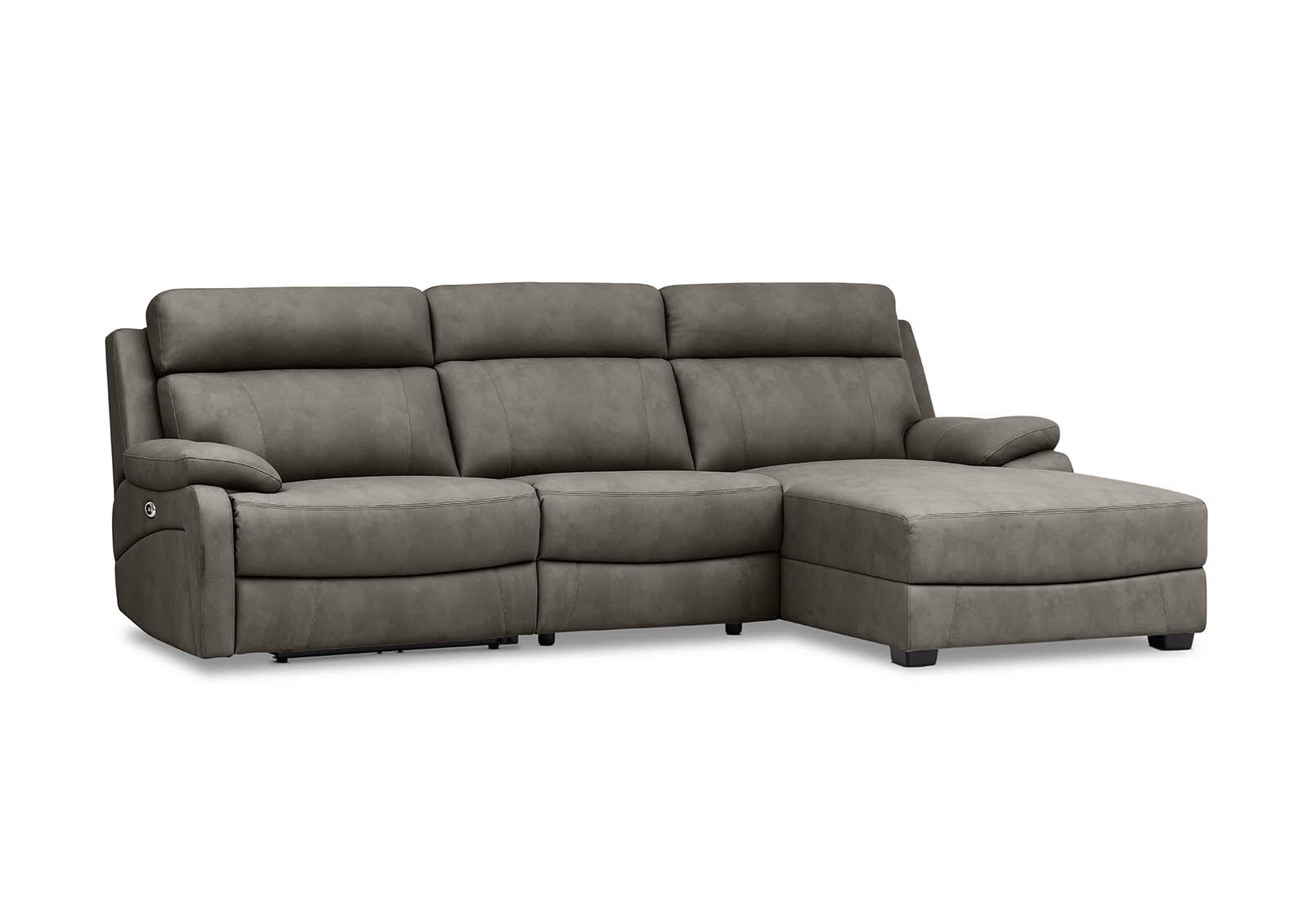 LYNCOLN - Fabric 3.5 Seat Right Hand Facing Chaise with Drop Down Table LYNCOLN