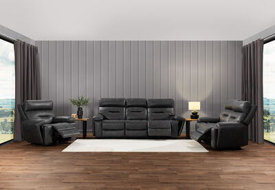 HOLLYWOOD FABRIC - Media 3 Seater with Electric Recliners