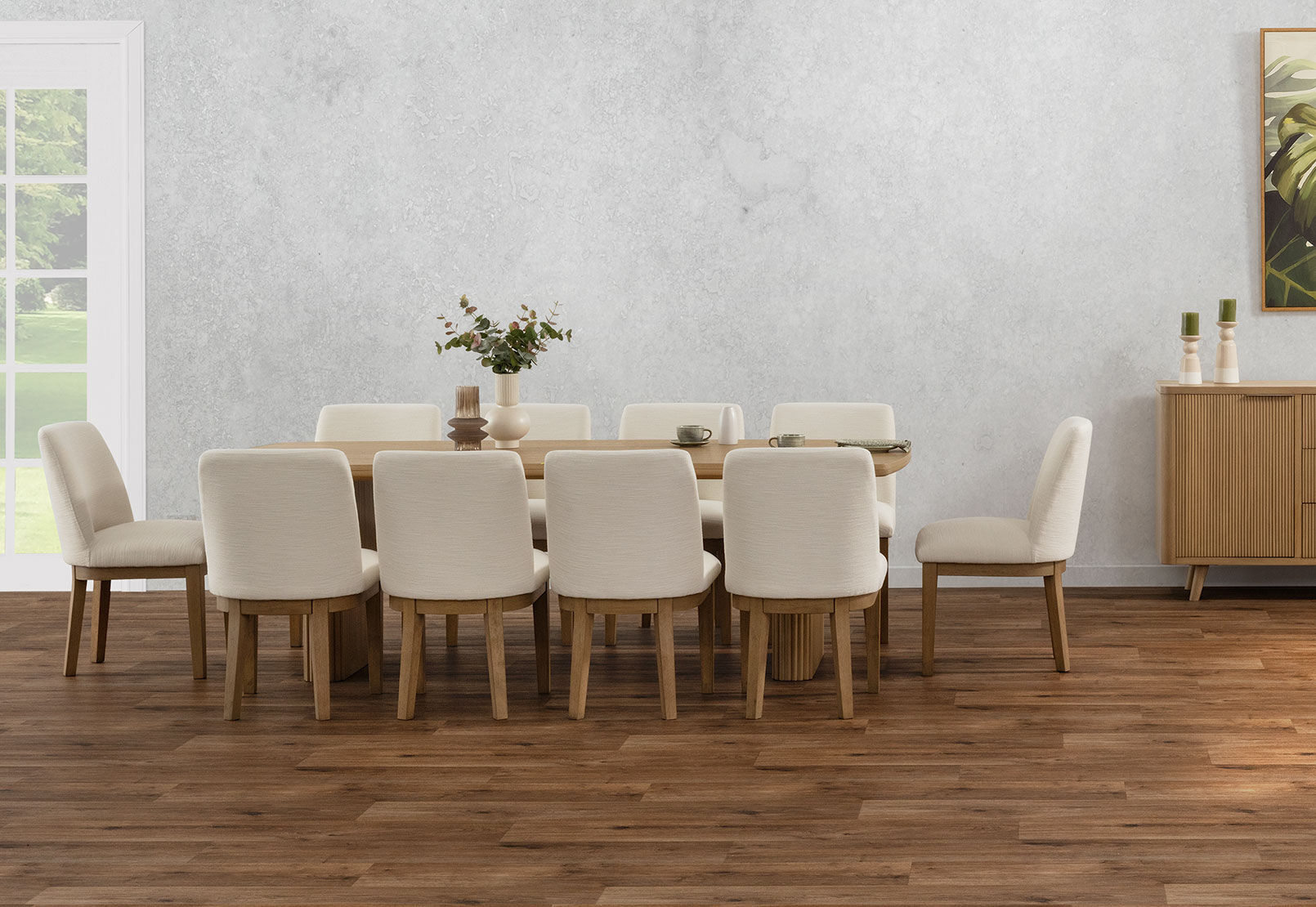 MIRAN - 11 Piece 2400 Dining Suite with Cora Dining Chairs. MIRAN