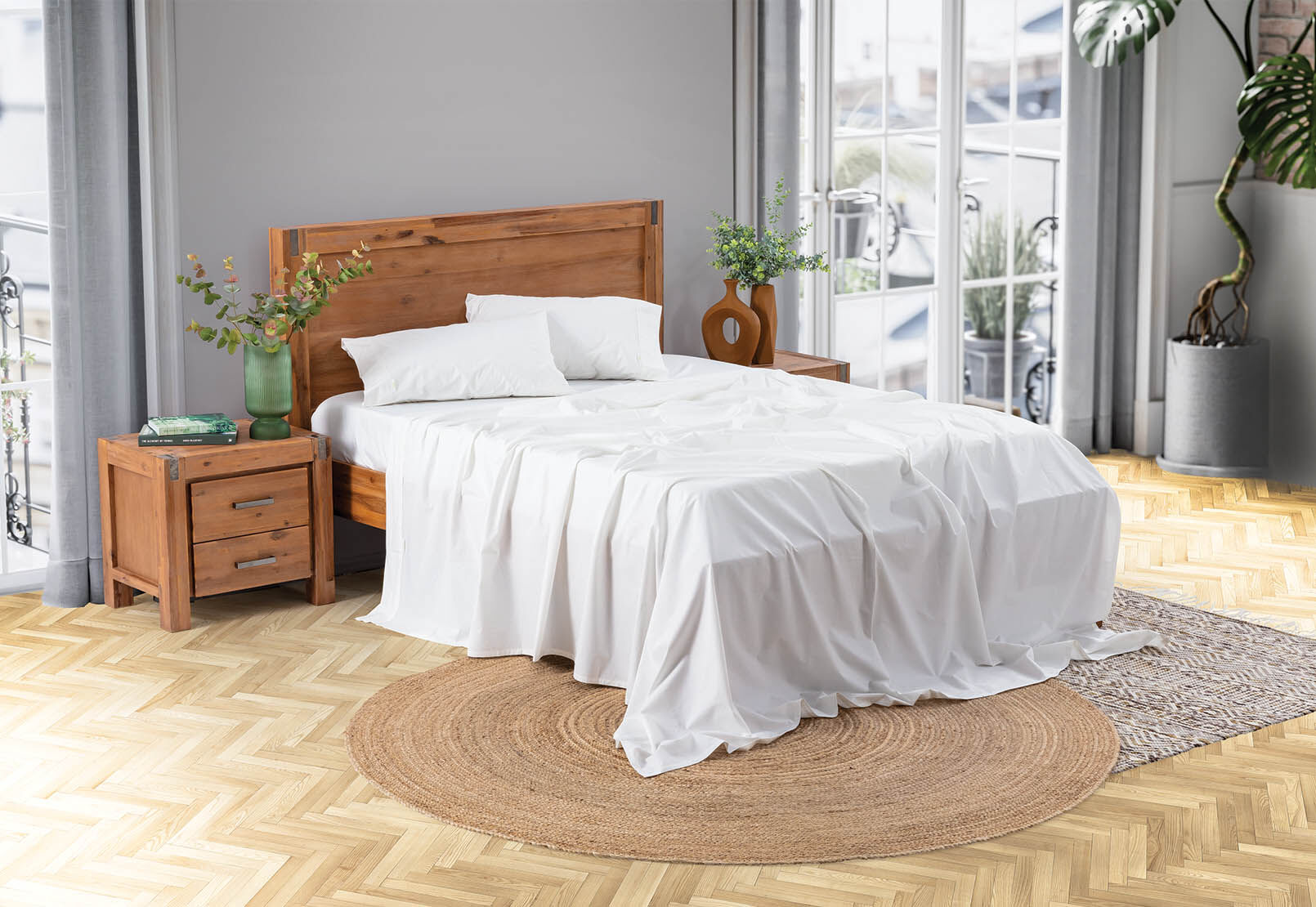 DOUBLE SHEET SET - 300 Percale Cotton Sheet Set DOUBLE SHEET SET