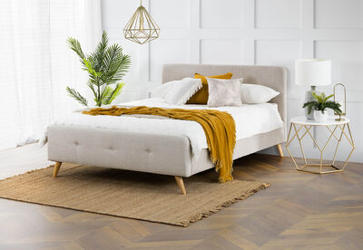 RAINEY - Linen Queen Bed