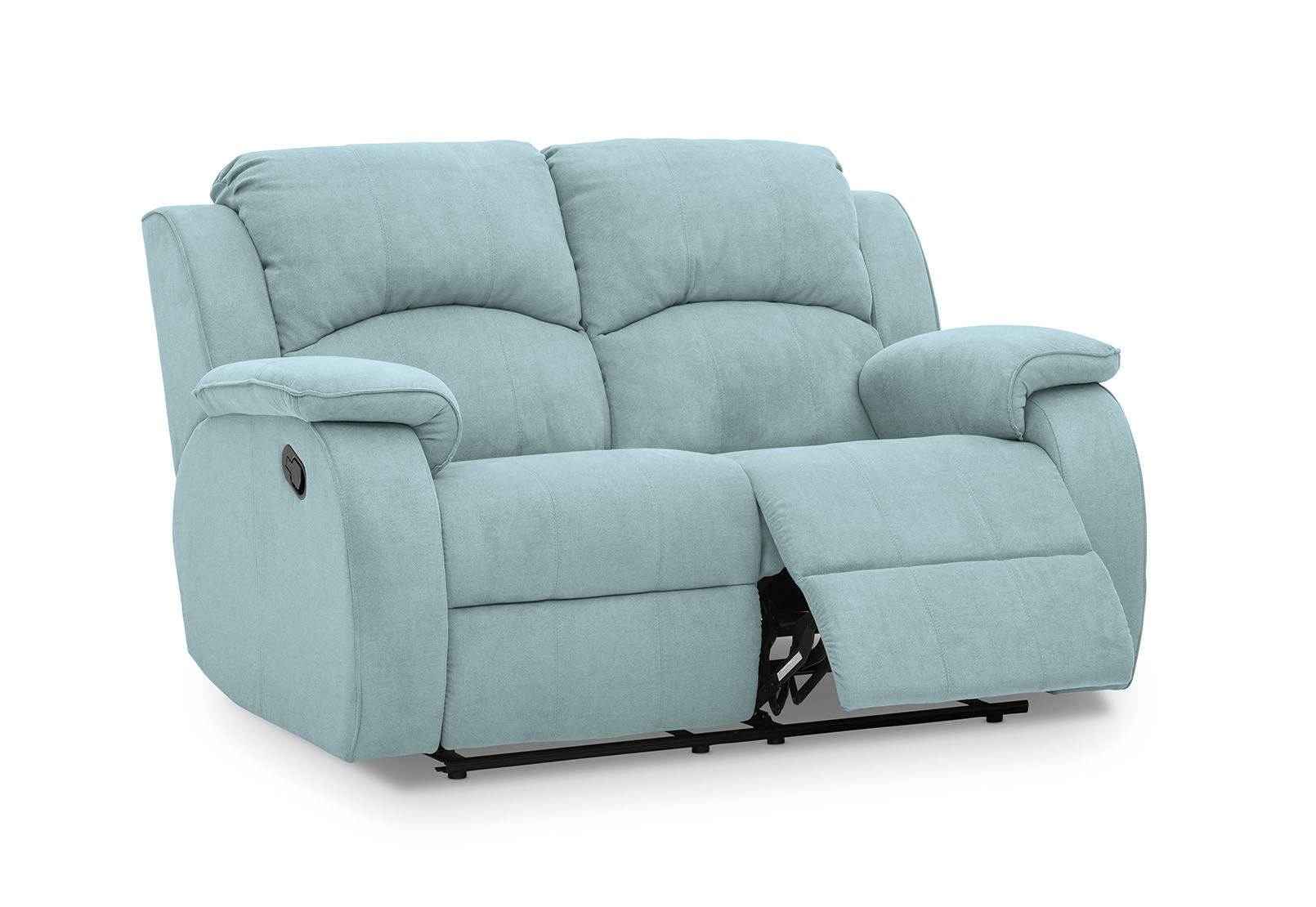 BLUE SALOON Fabric 2 Seater with 2 Inbuilt Recliners