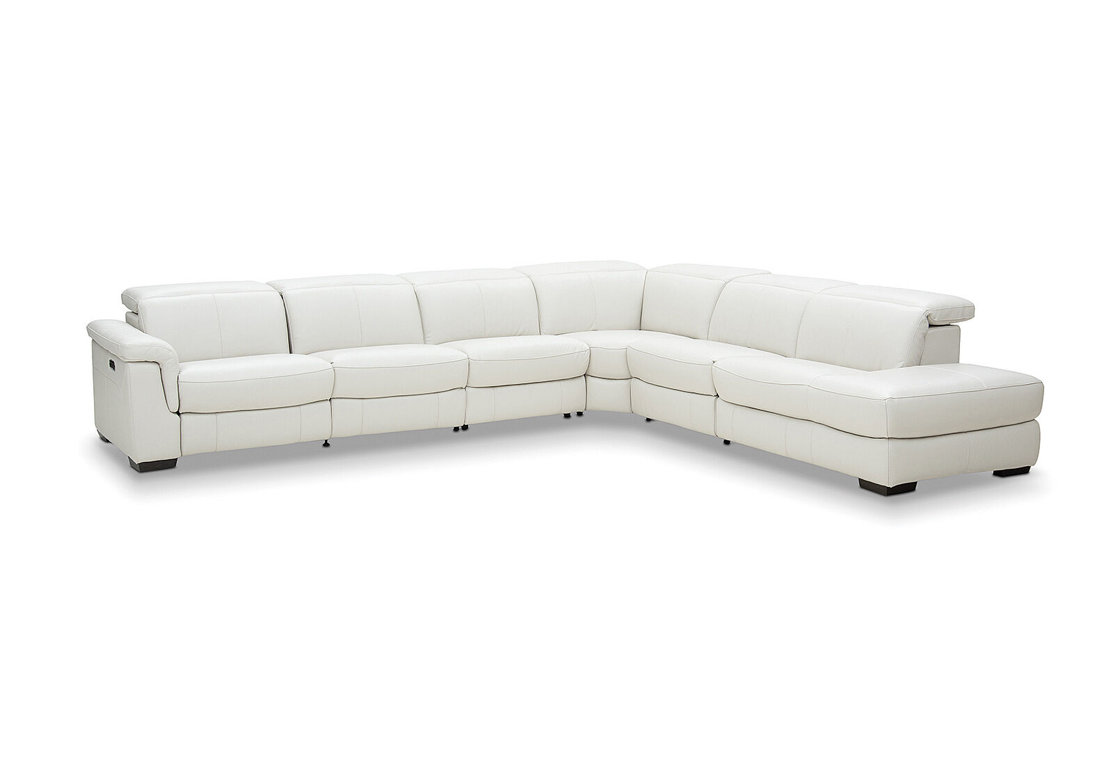 LUCIANO - Leather Corner Lounge with 3 Inbuilt Electric Recliners and Right-Hand Facing Chaise LUCIANO
