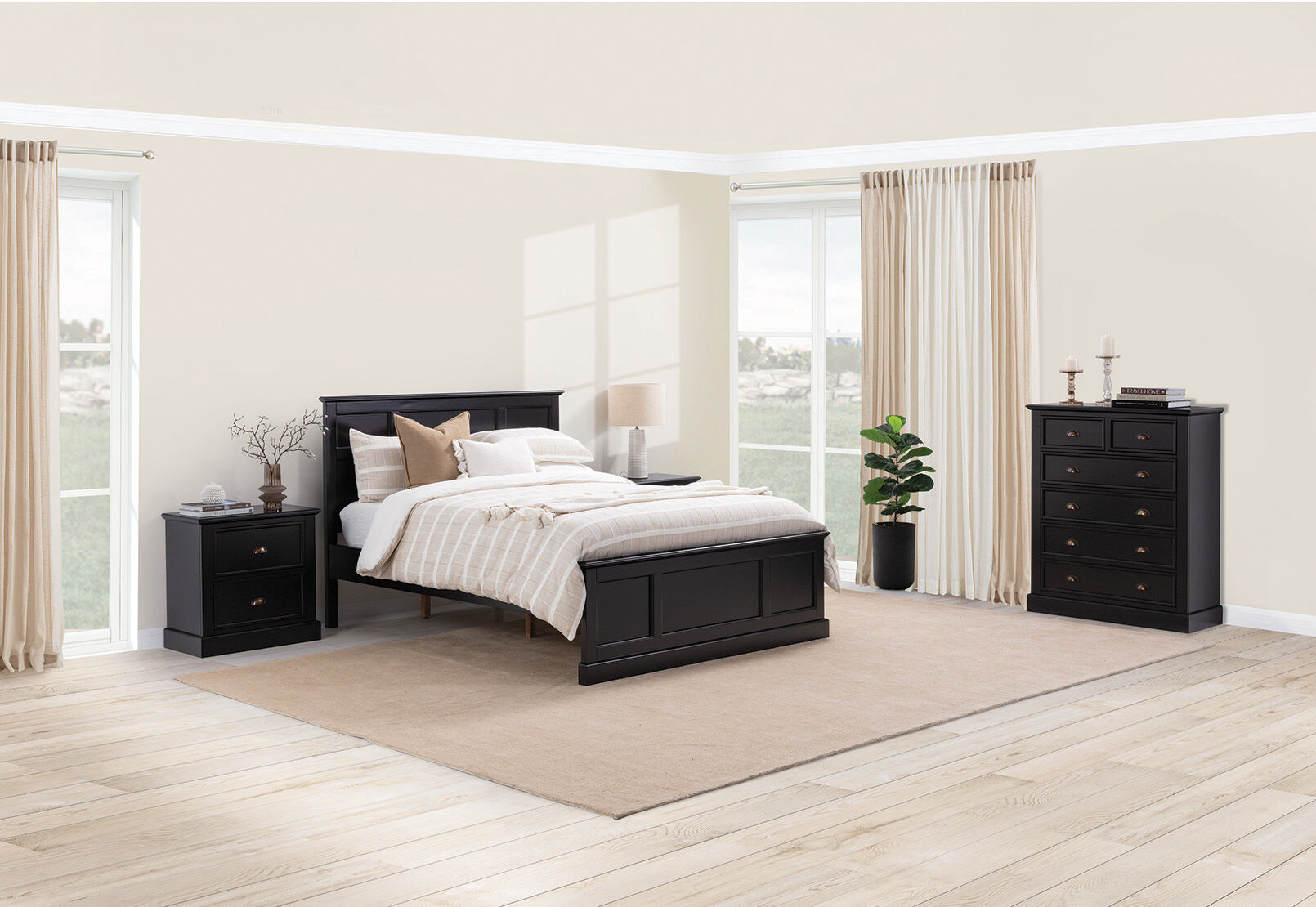 CHRYSTELLE - 4 Piece Double Tall Chest Bedroom Suite. CHRYSTELLE
