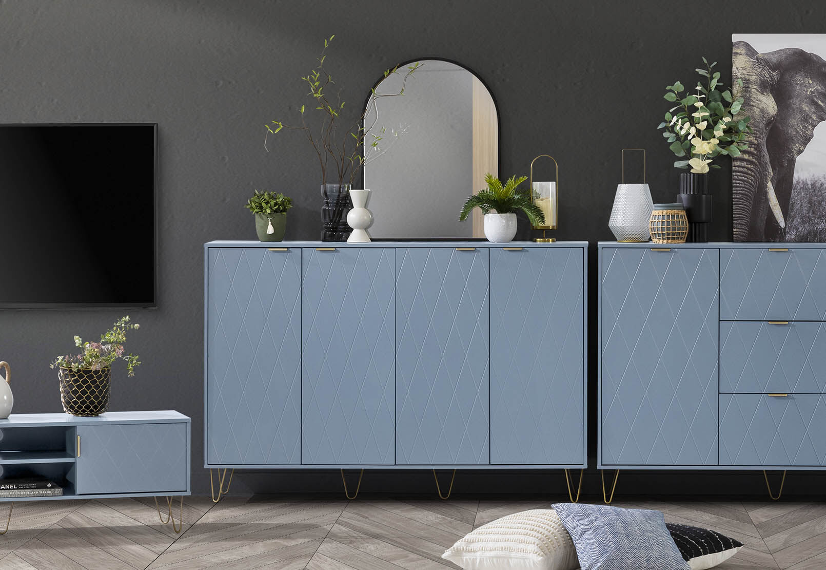DORSEY - Blue Slate 4 Door Buffet DORSEY