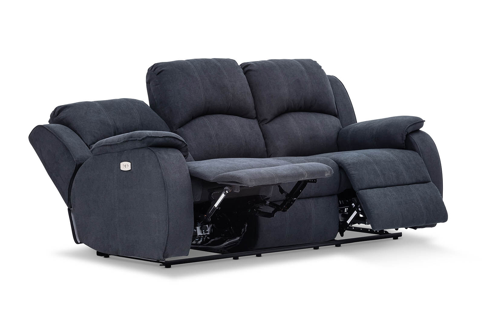 DARK GREY SALOON 3 Seater with 2 Inbuilt Electric Recliners