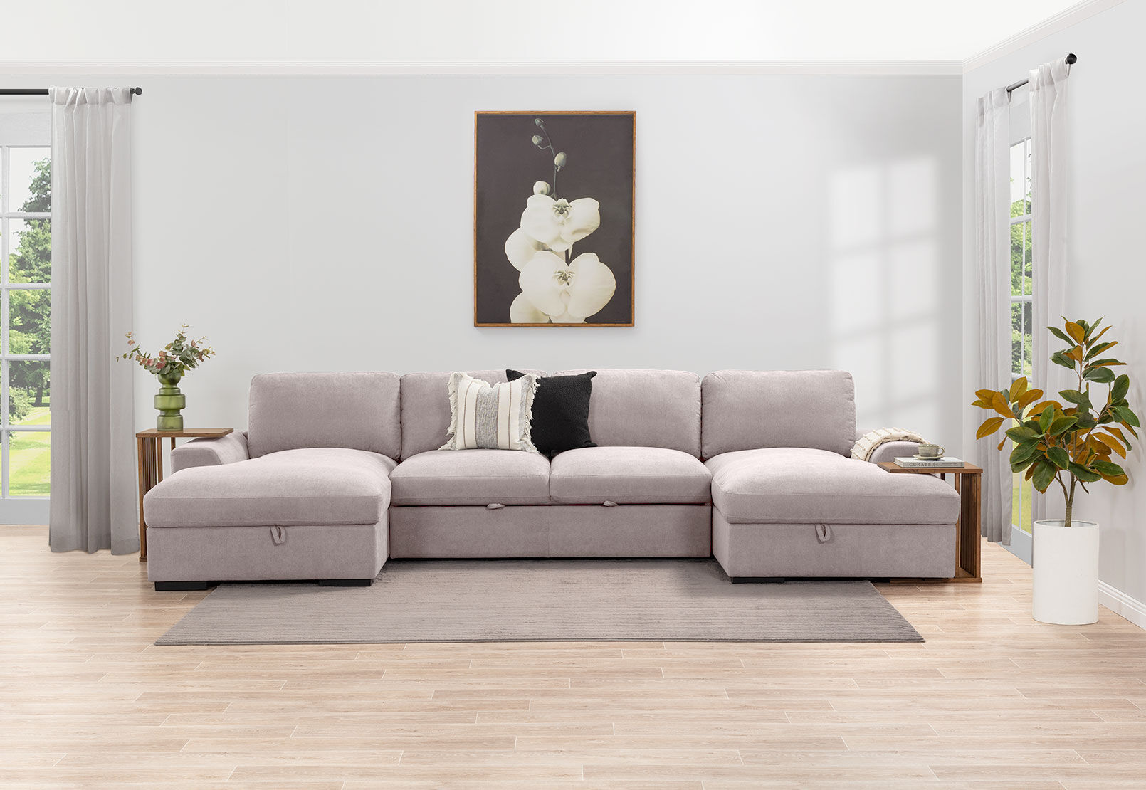 JOSEPHINE FABRIC - 4 Seater Double Chaise JOSEPHINE FABRIC
