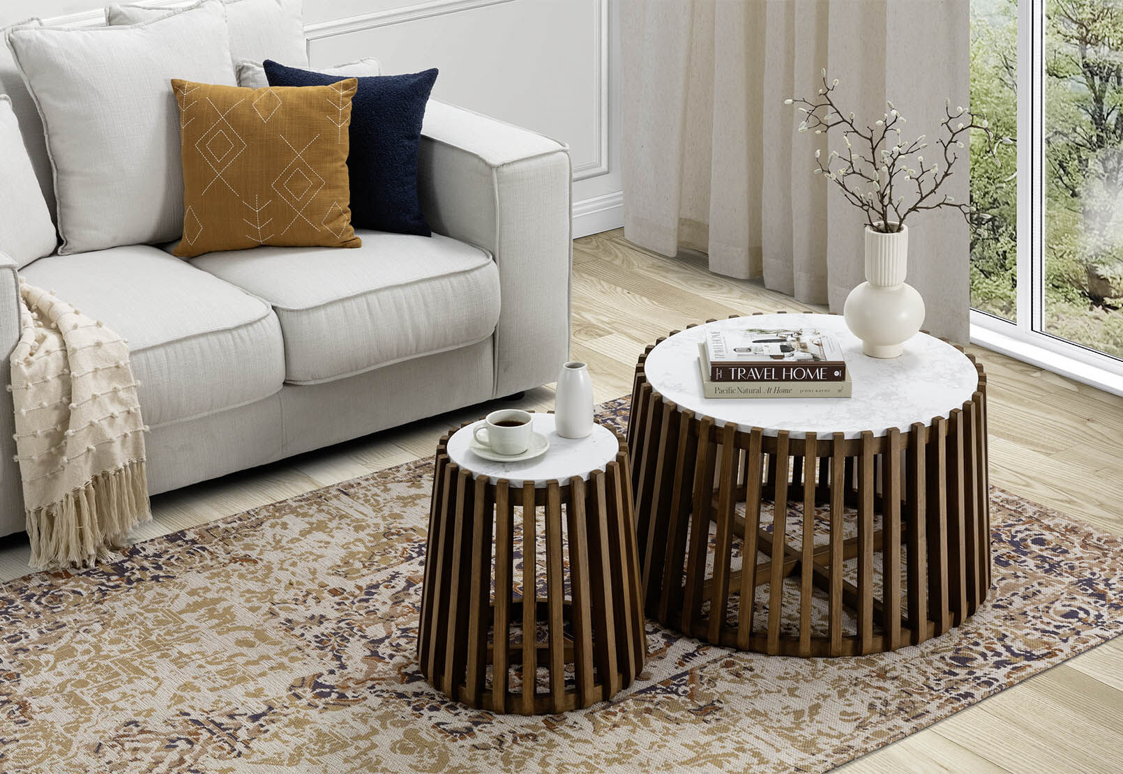 Amart round best sale coffee table