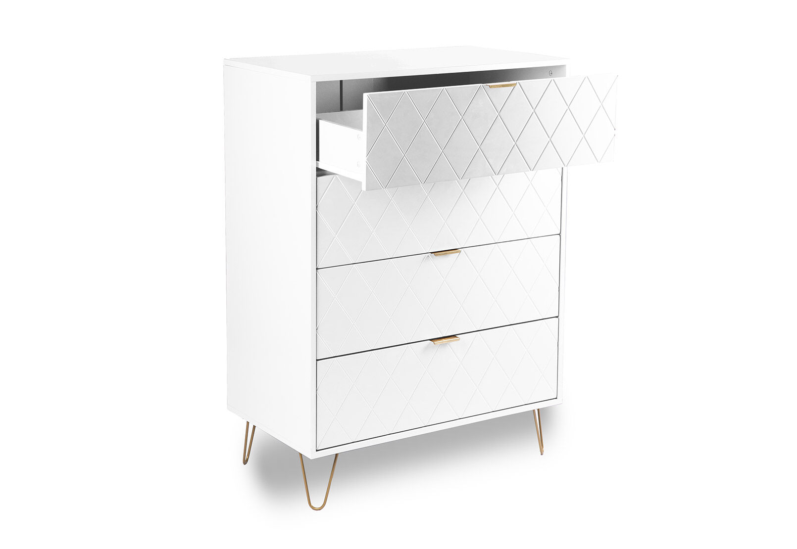 WHITE DORSEY White 4 Drawer Wide Tall Chest Amart Furniture