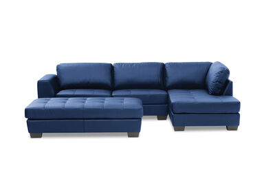 beige orlando leather look left hand facing corner lounge suite with ottoman amart furniture