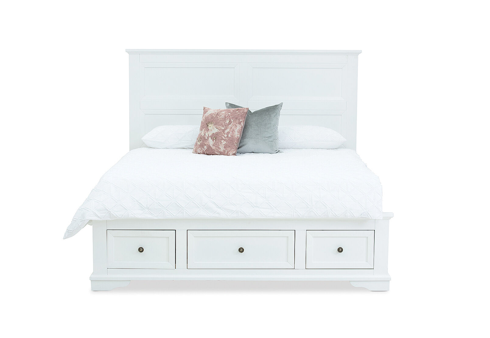 White Chanelle Queen Bed Amart Furniture