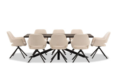 ALDERGROVE - 9 Piece Dining Suite with Lorcan Dining Chairs