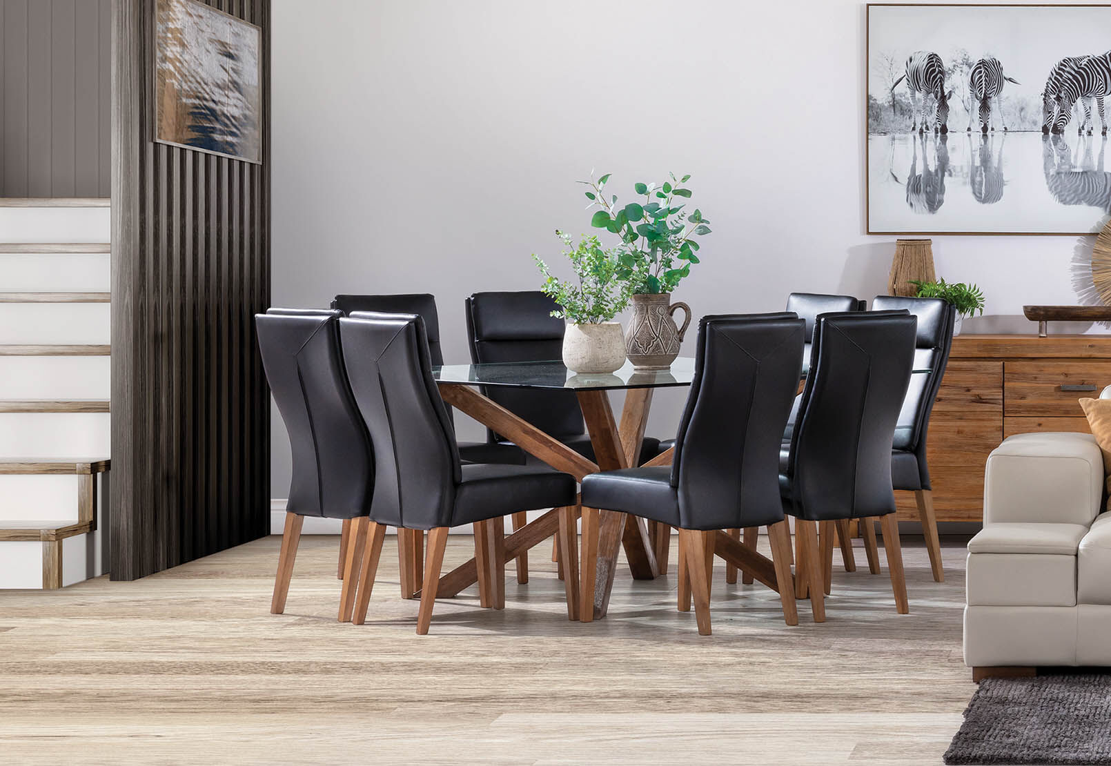 PROMENADE - 9 Piece Dining Suite with Asheville Dining Chairs PROMENADE