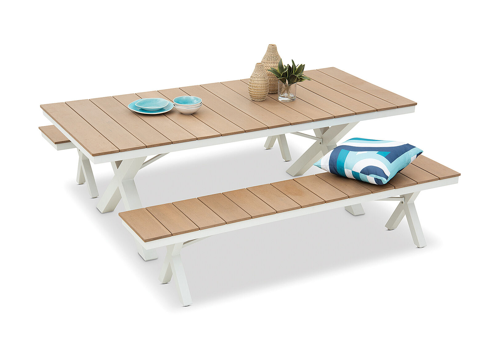 ELWOOD - 3 Piece Outdoor Bench Setting. ELWOOD