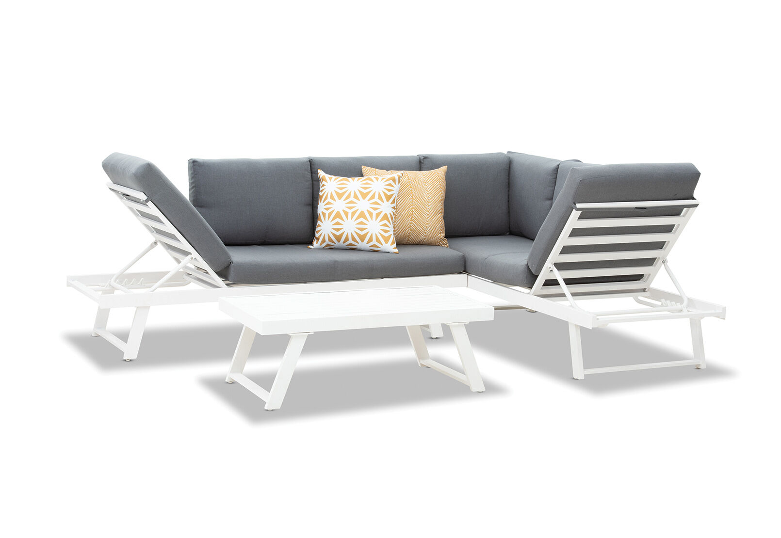 white isla 3 piece outdoor lounge setting amart furniture