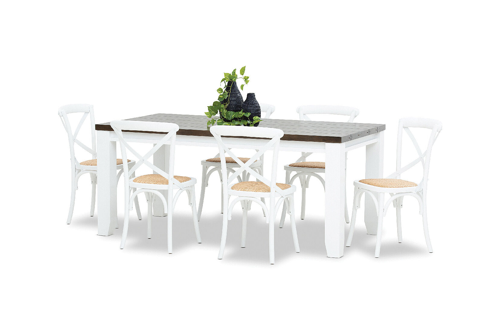 Antique White Le Franschhoek 7 Piece Dining Suite With Bordeaux Dining Chairs Amart Furniture