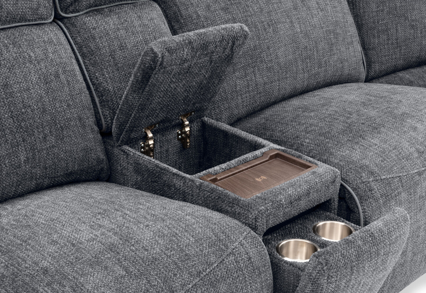 SEYMOUR FABRIC - 5 Seater Corner Lounge with LHF Console SEYMOUR FABRIC
