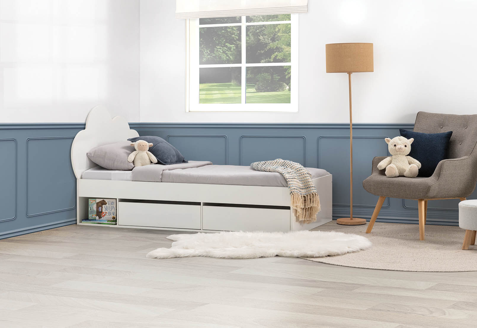 McLEAN - Single Bed Cloud Headboard with Storage McLEAN