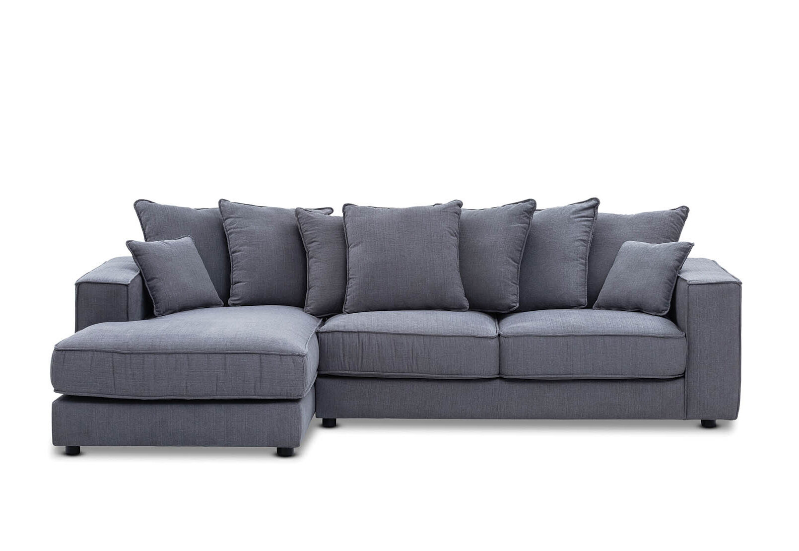 DARK GREY AIMEE Fabric 3 Seat LHF Chaise