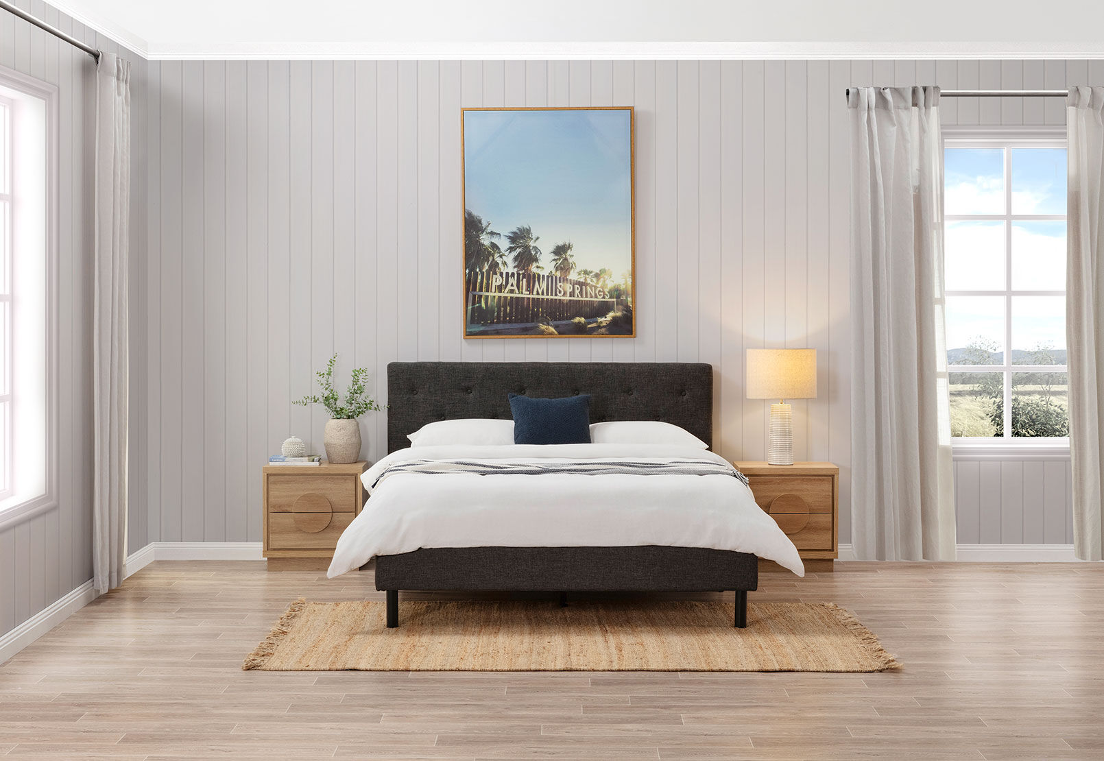 BRIGITTA - Grey Queen Bed BRIGITTA