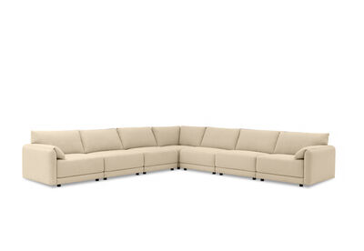 VARLEY FABRIC - 7 Seater Corner Lounge Setting