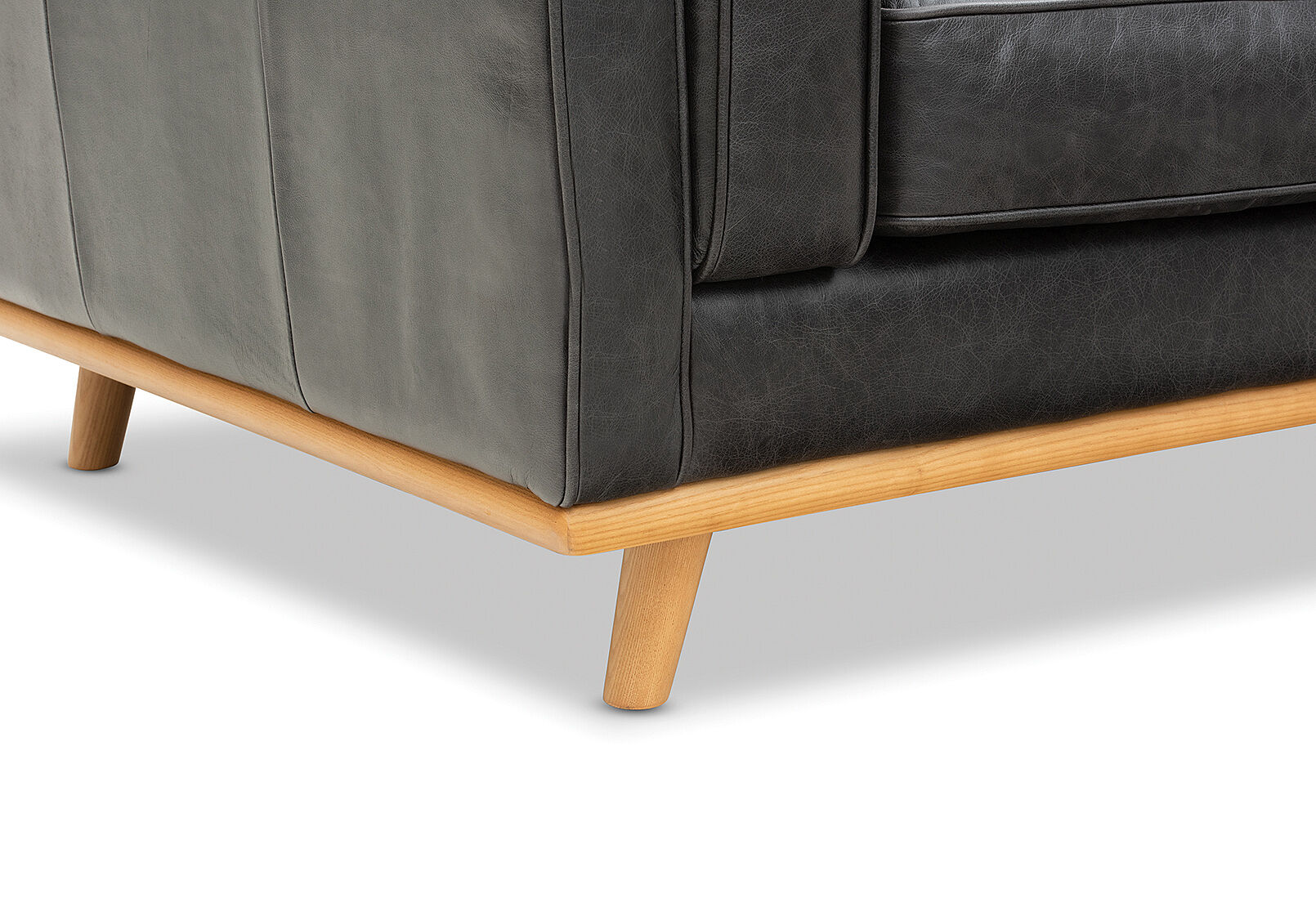 BLACK LORAS LEATHER 3 Seater Sofa