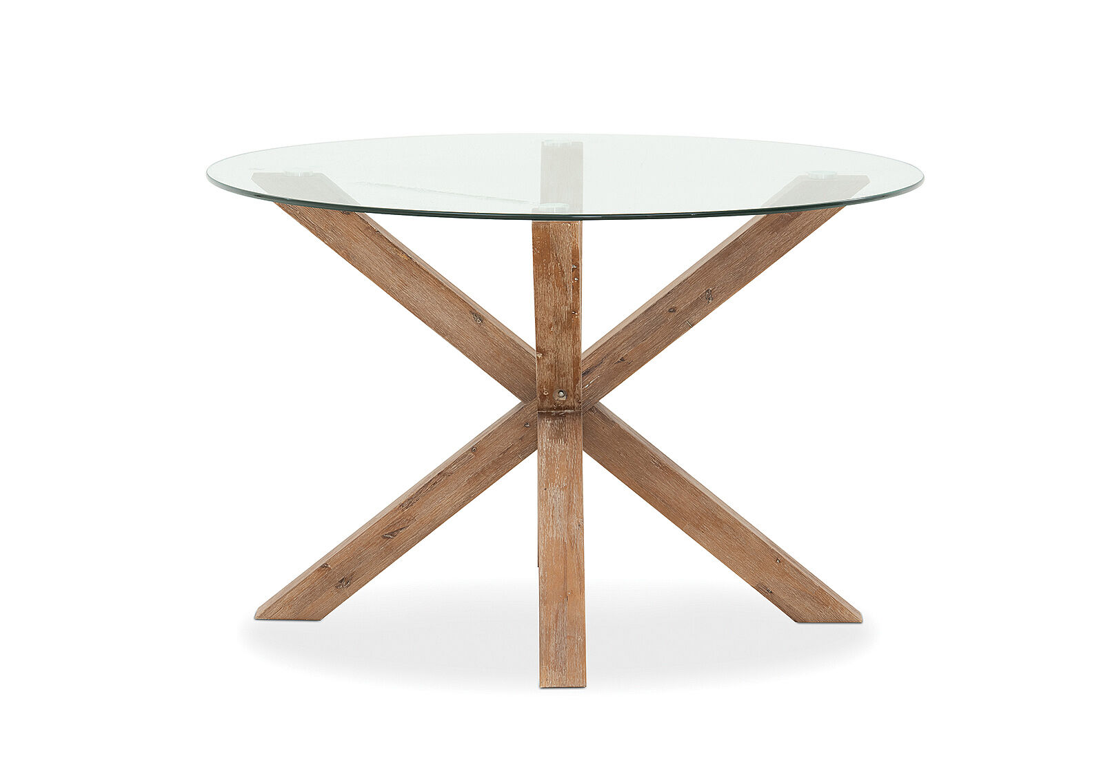 PROMENADE - 1200 Round Glass Top Dining Table PROMENADE